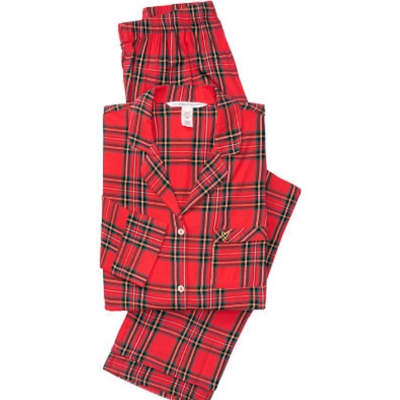 LAST TWO!! New VS Red Plaid Flannel Pajama Set - Picture 2 of 7